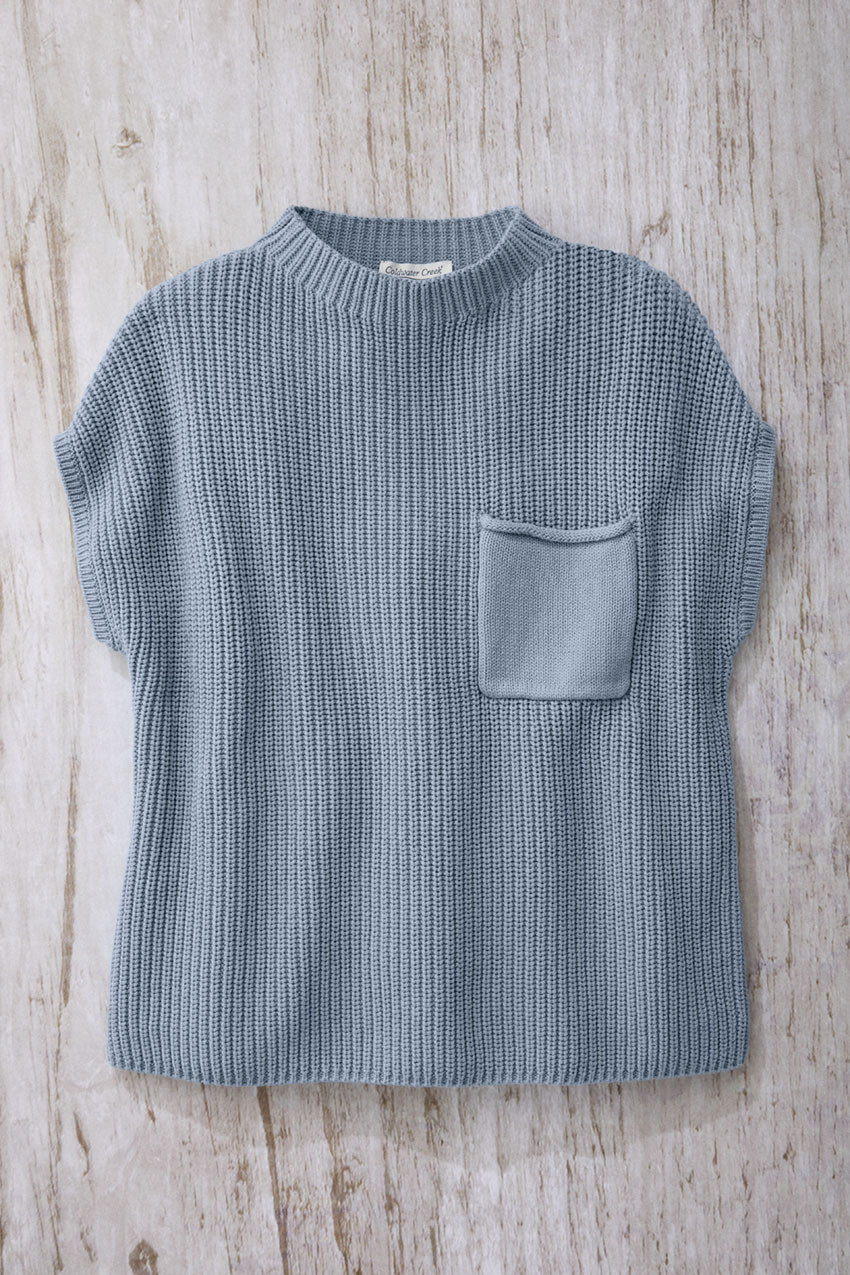 Patch Pocket Shaker Sweater