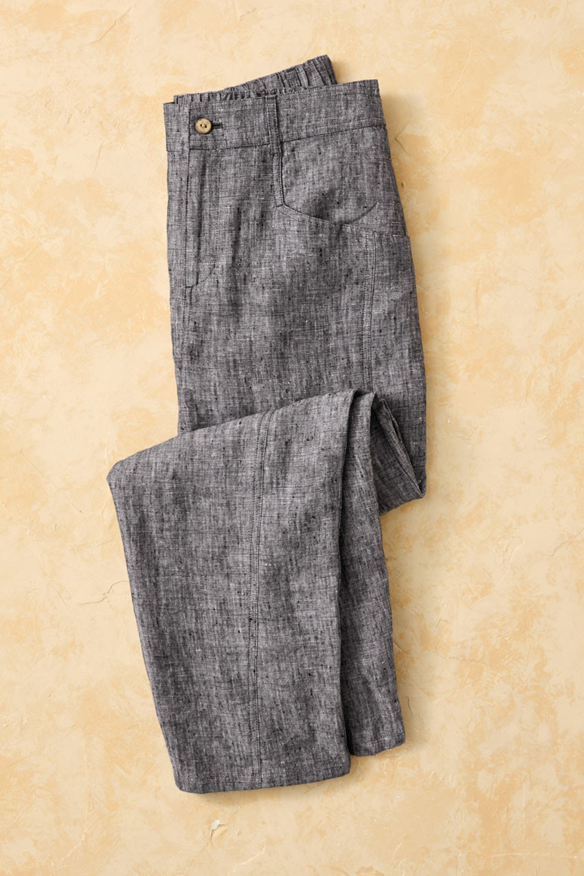 Lantern-Leg Linen Pants