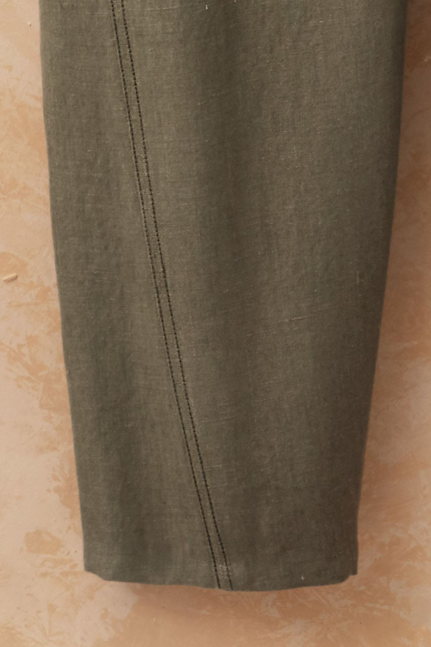 Lantern-Leg Linen Pants