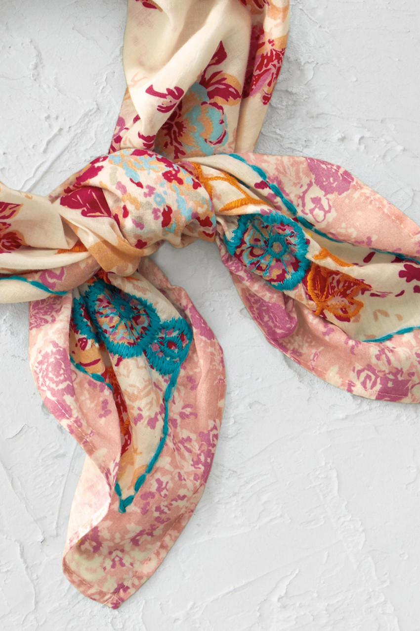 Embroidered Cotton Neckerchief