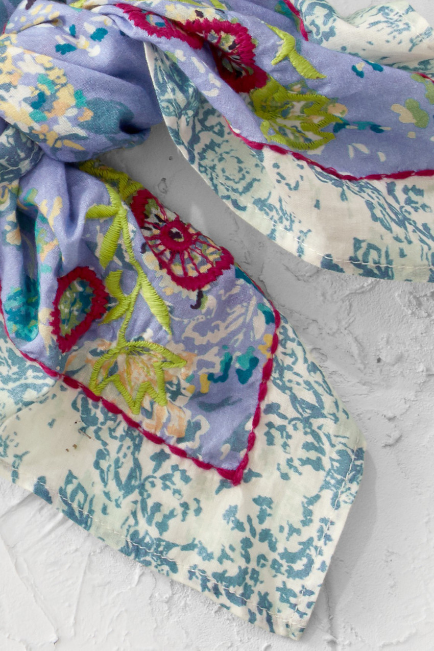 Embroidered Cotton Neckerchief