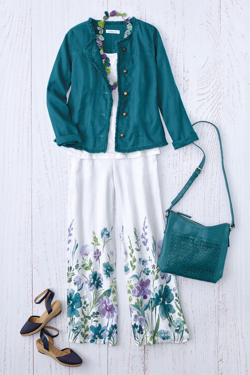 Frayed Edge Linen Jacket