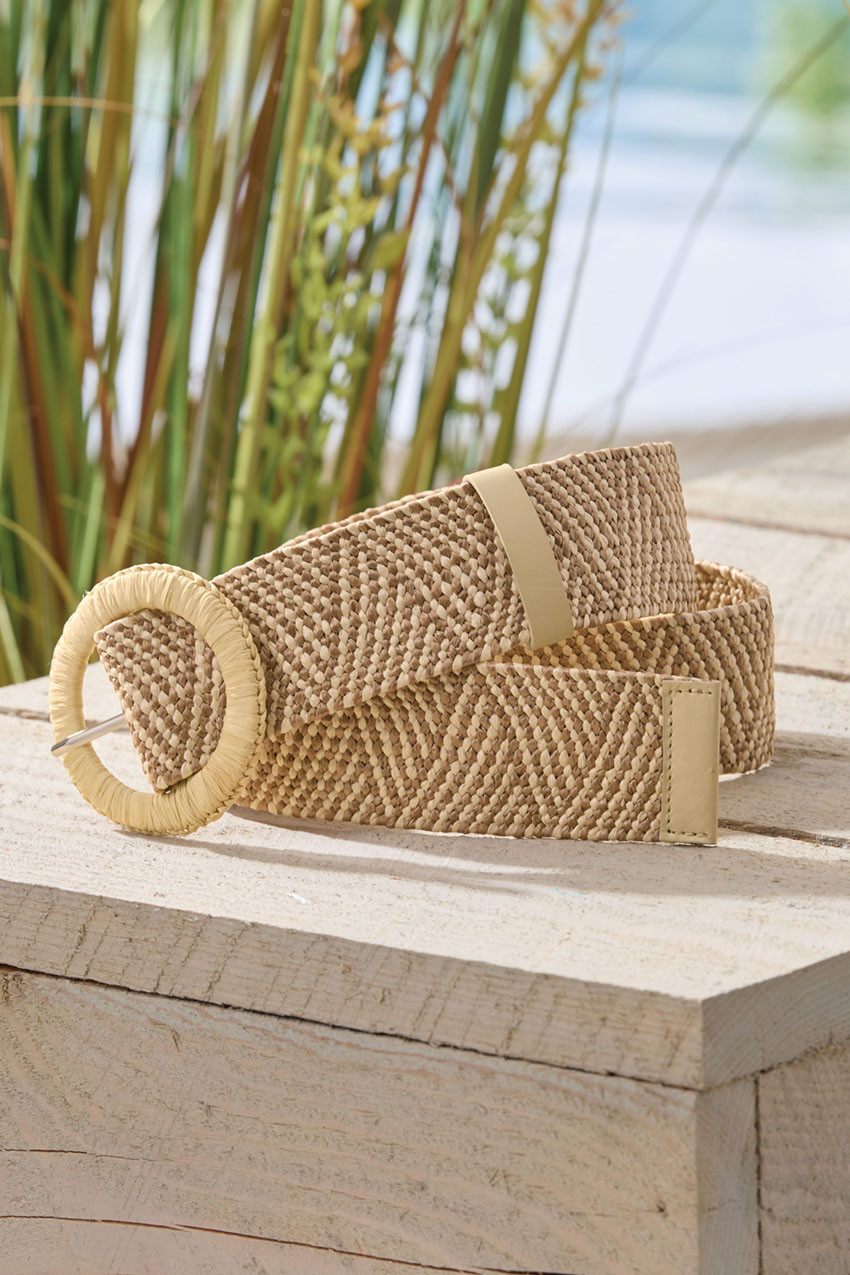 Stretch Raffia Belt