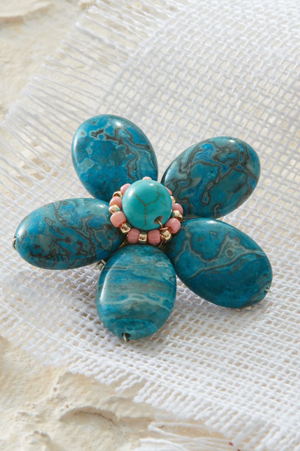 Beaded Flower Pin