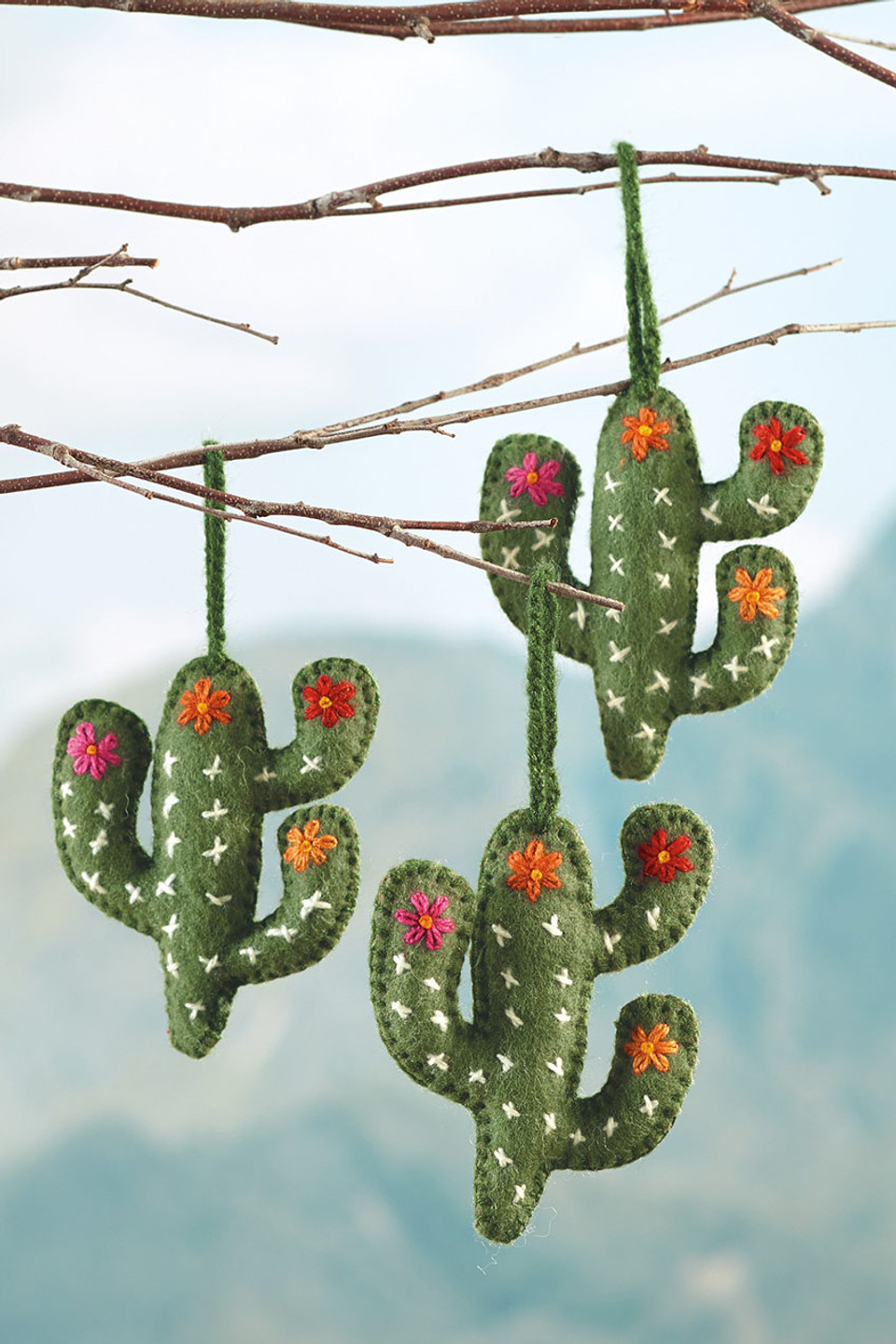 Embroidered Wool Cactus