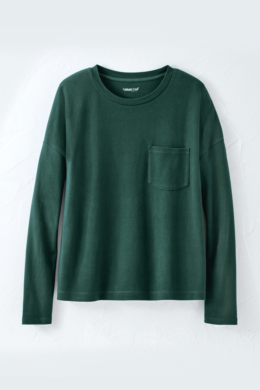 #BestCotton™ Long Sleeve Boxy Pocket Tee