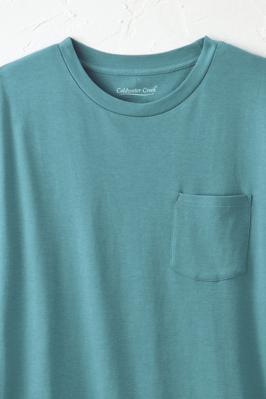 BestCotton™ Long Sleeve Boxy Pocket Tee - Coldwater Creek