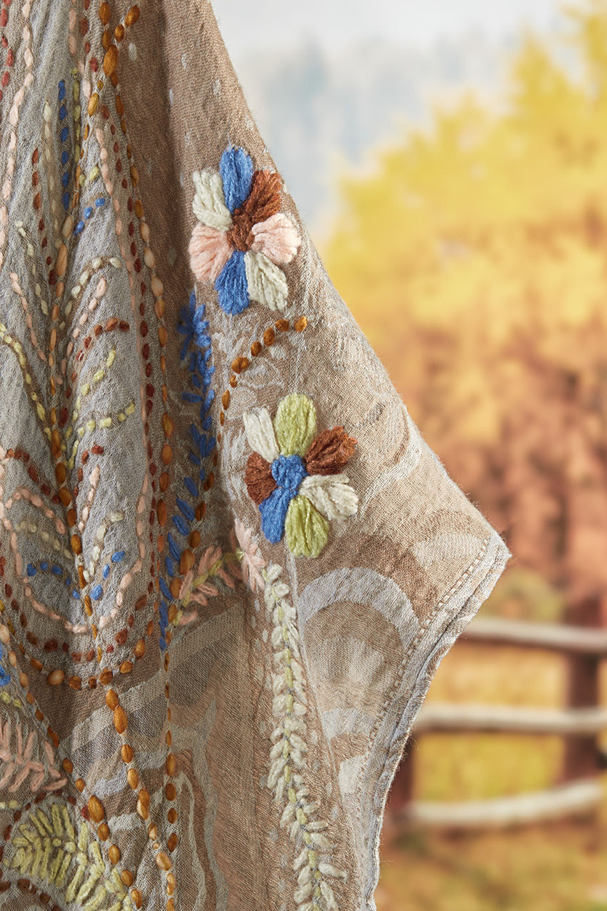 Autumn Sky Embroidered Topper