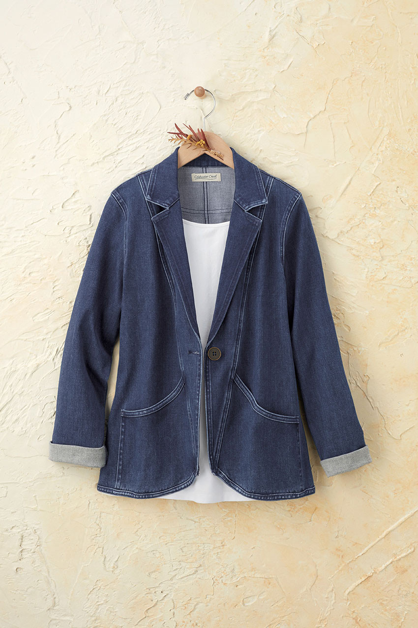Curved Hem Denim Jacket