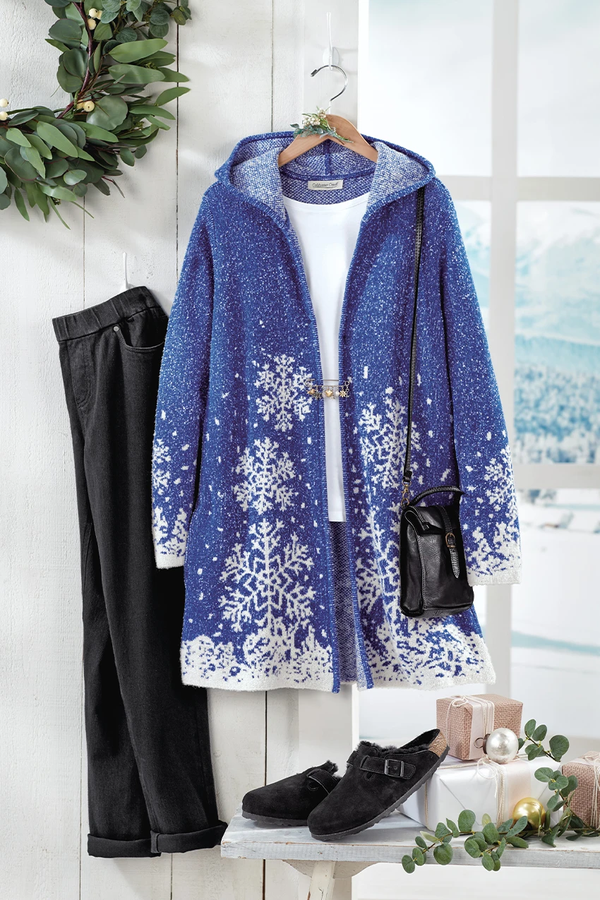 Snow Trails Hooded Cardigan