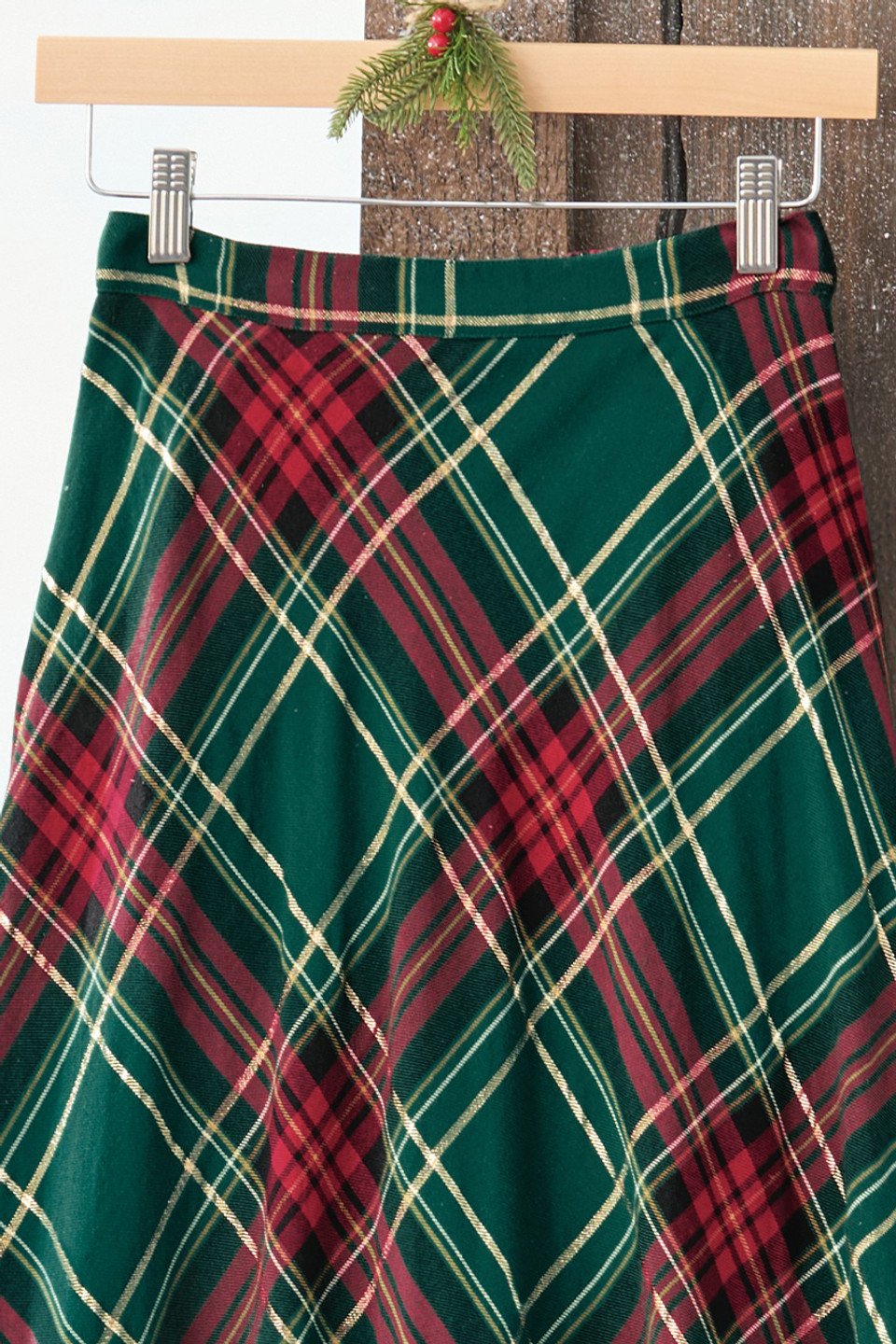 Plaid Tidings Maxi Skirt