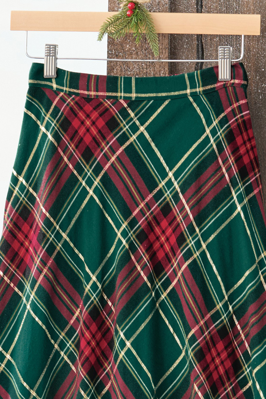 Plaid Tidings Maxi Skirt