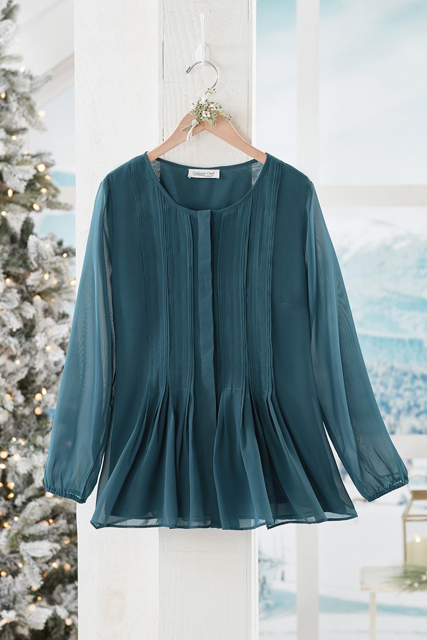 Pleated Chiffon Blouse