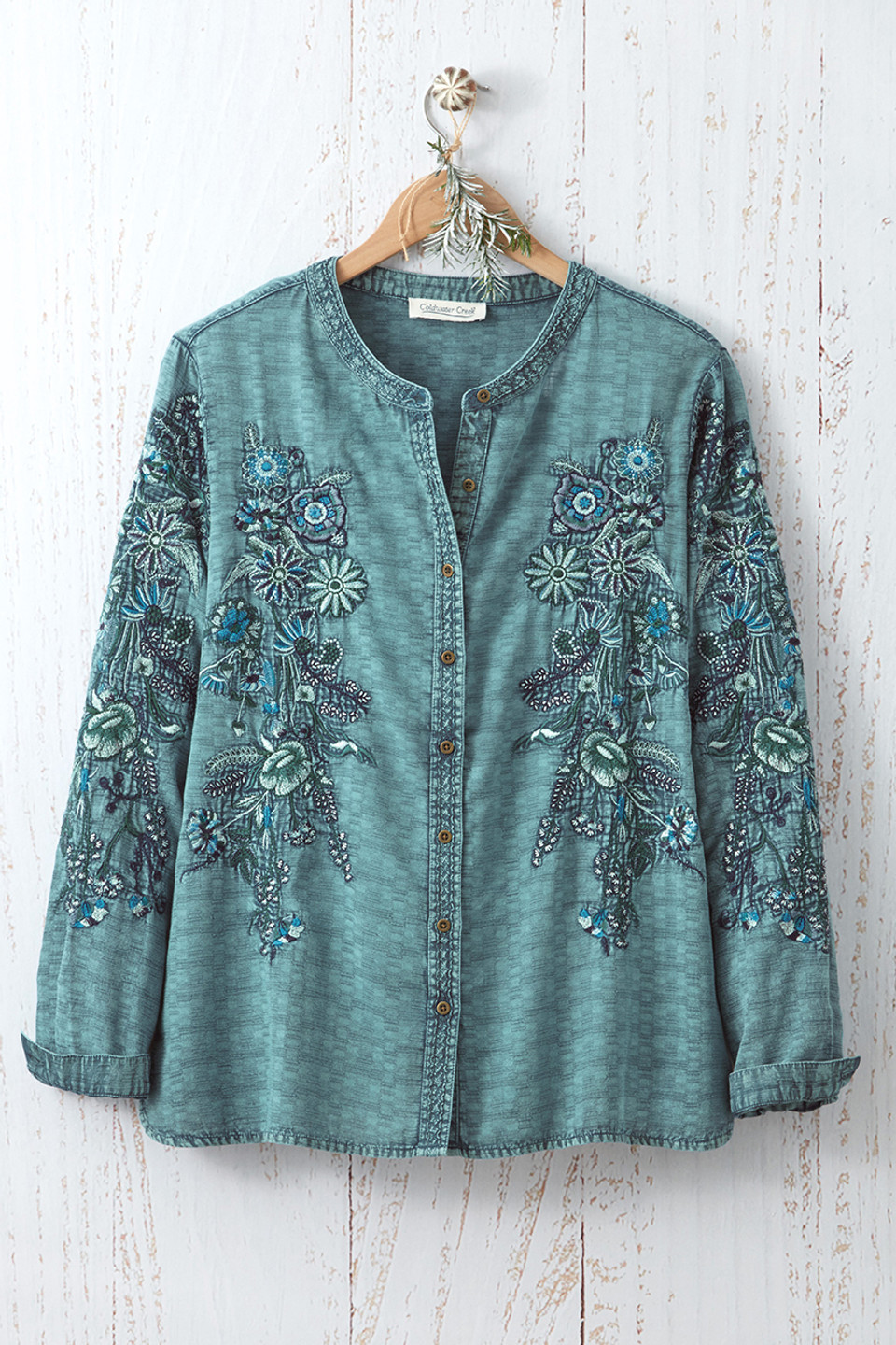 Mystic Lake Embroidered Top