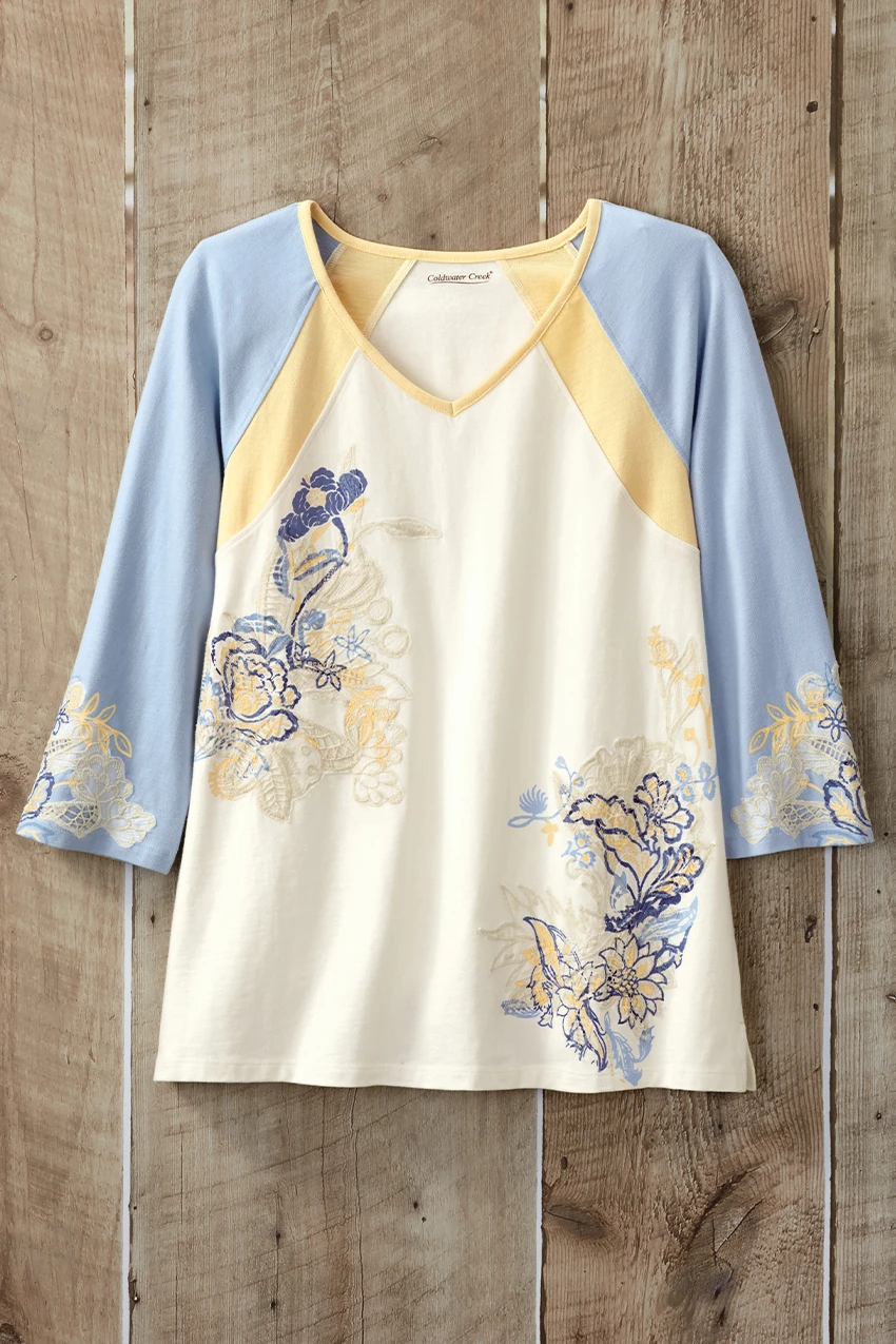 Floral Colorblock Tee
