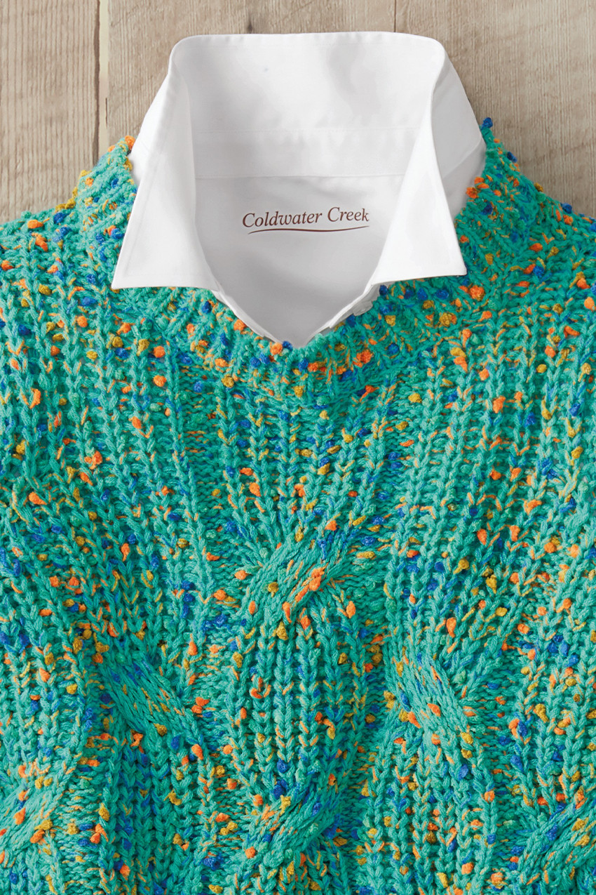 Color-Flecked Chenille Sweater