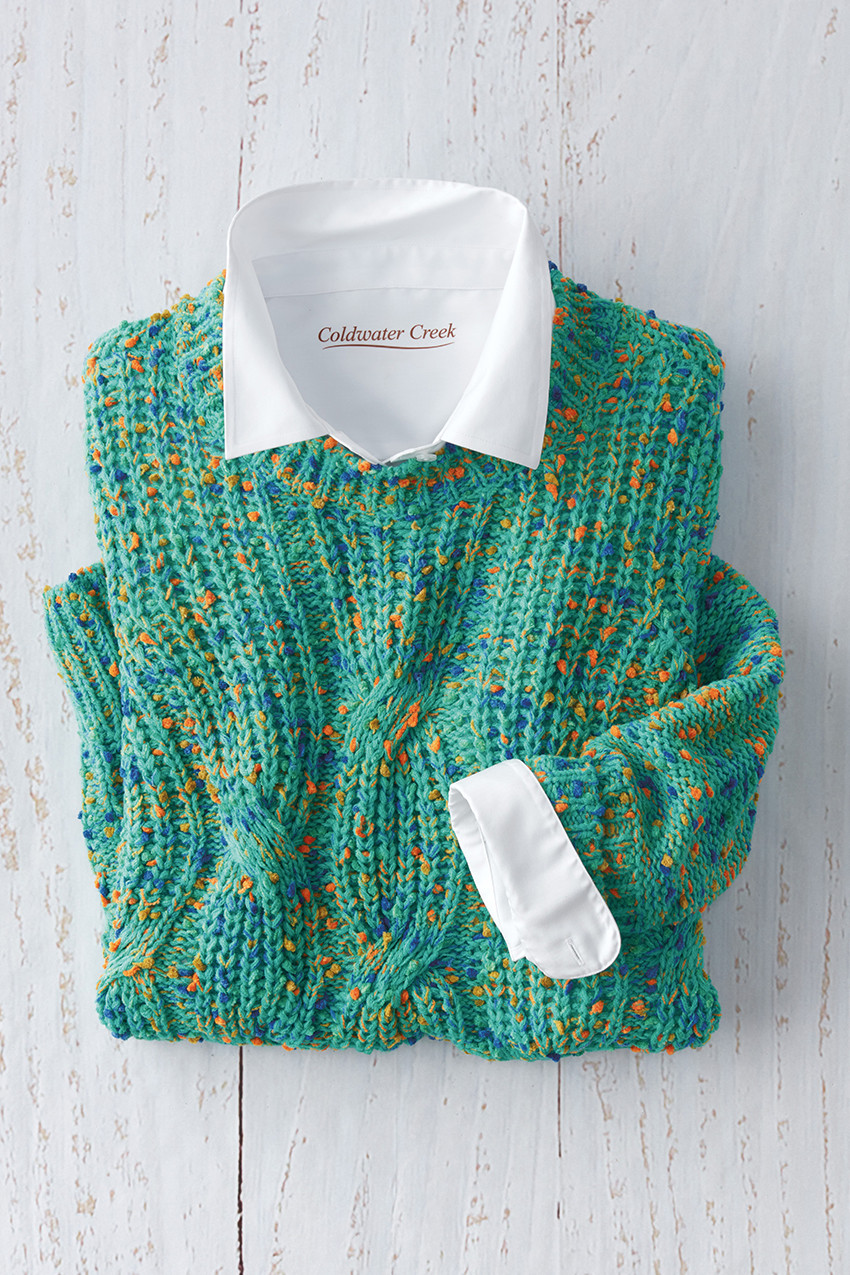 Color-Flecked Chenille Sweater