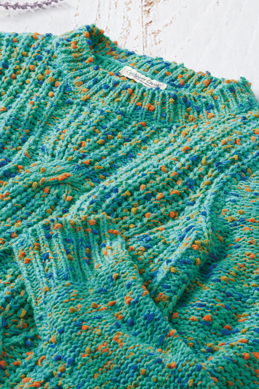 Color-Flecked Chenille Sweater