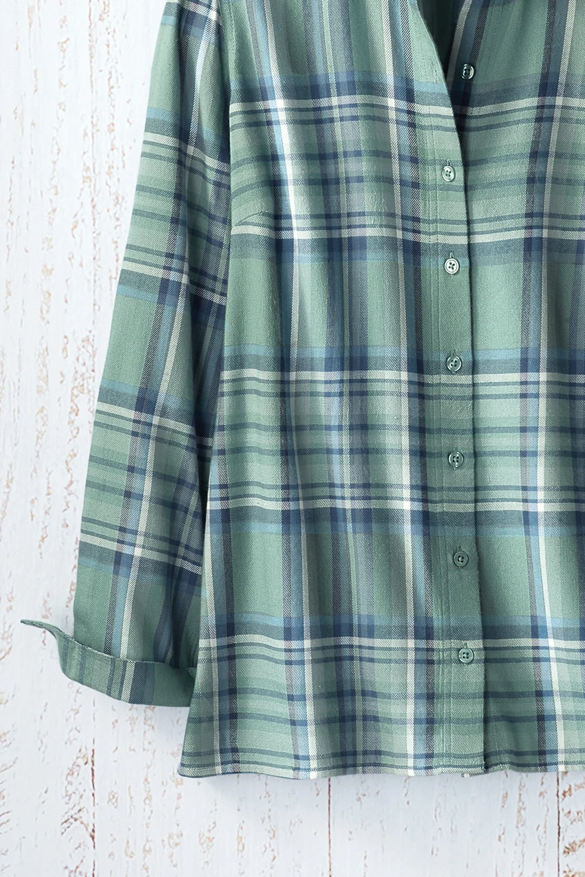 Indigo Soft Touch Plaid Shirt
