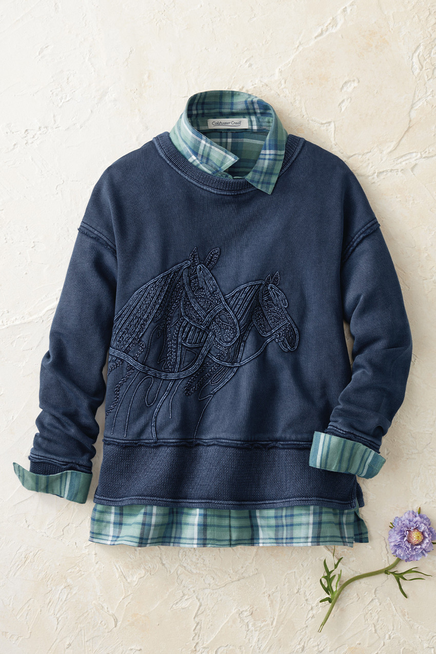 Wild Horses Embroidered Sweatshirt