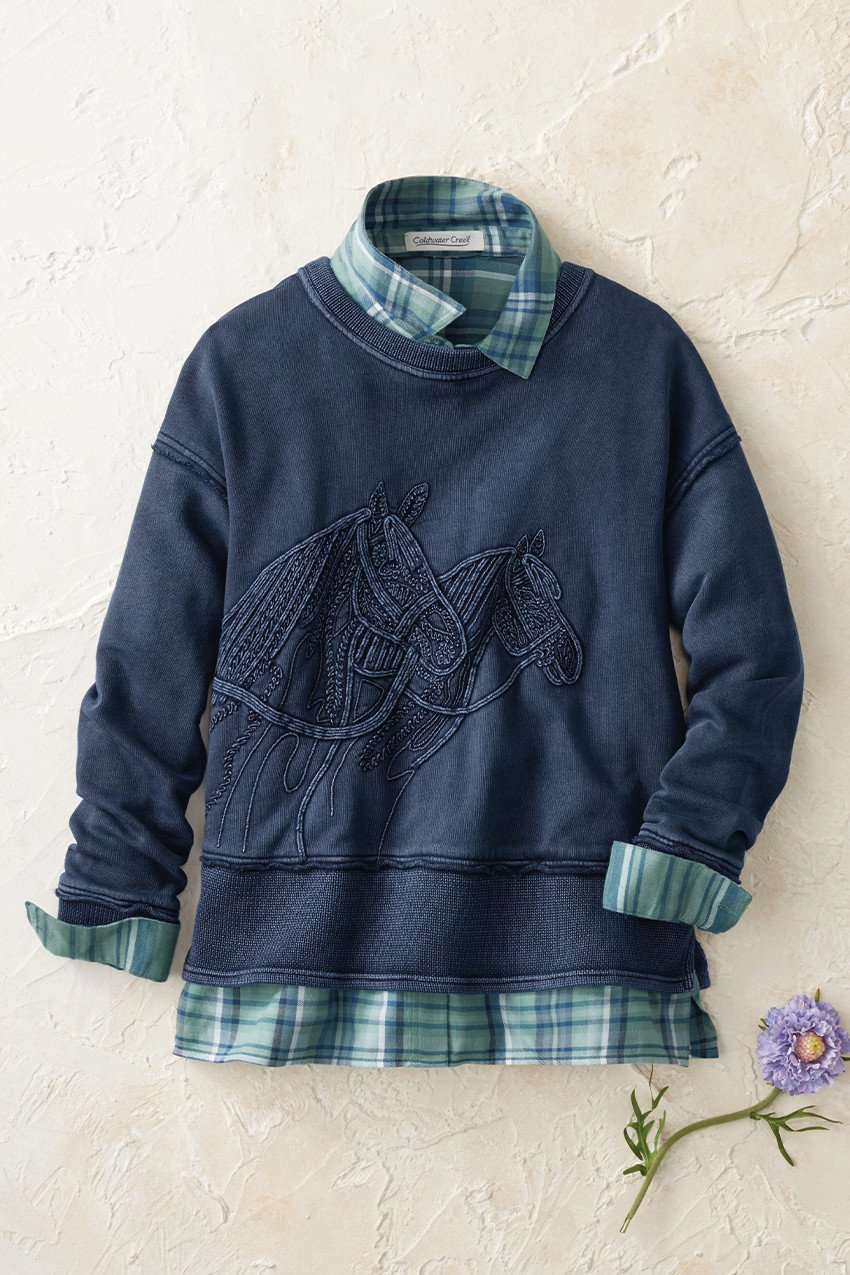 Wild Horses Embroidered Sweatshirt