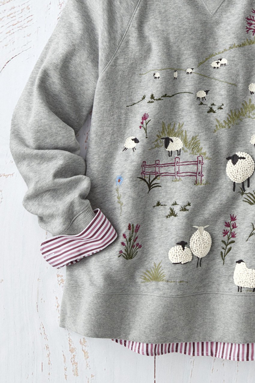 Mellow Meadows Embroidered Sweatshirt