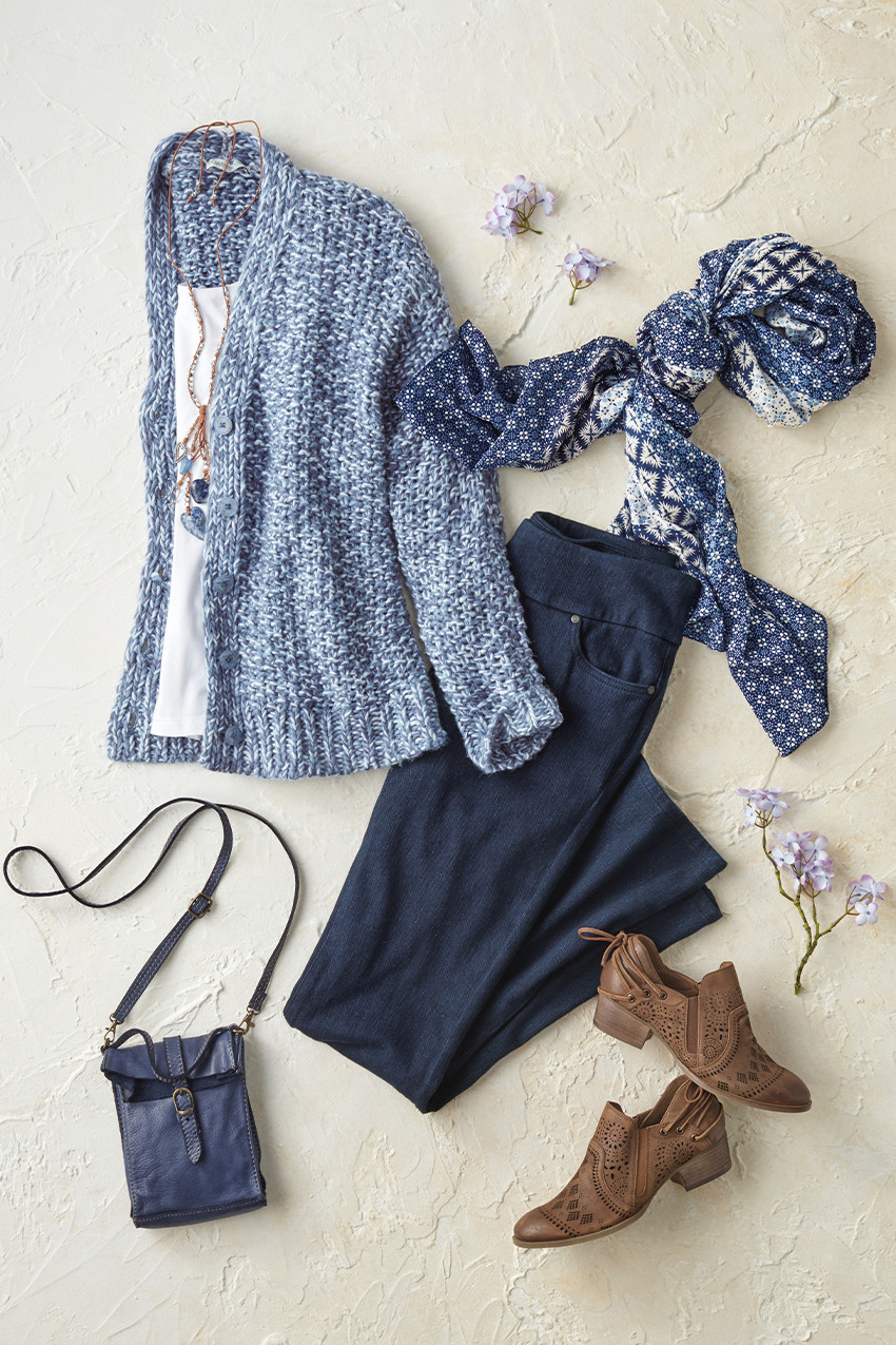 Marled Open-Stitch Cardigan