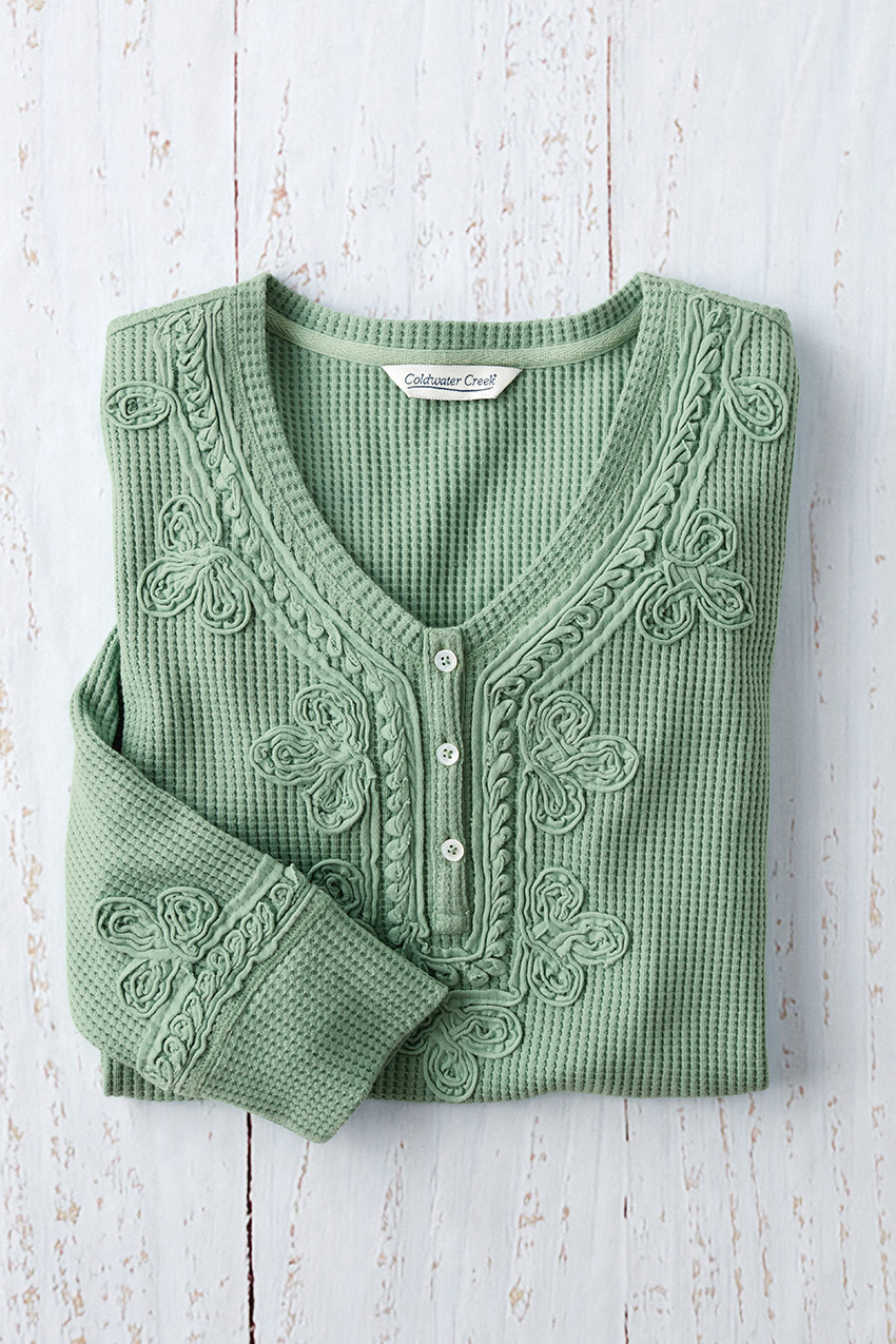 Soutache Waffle Henley
