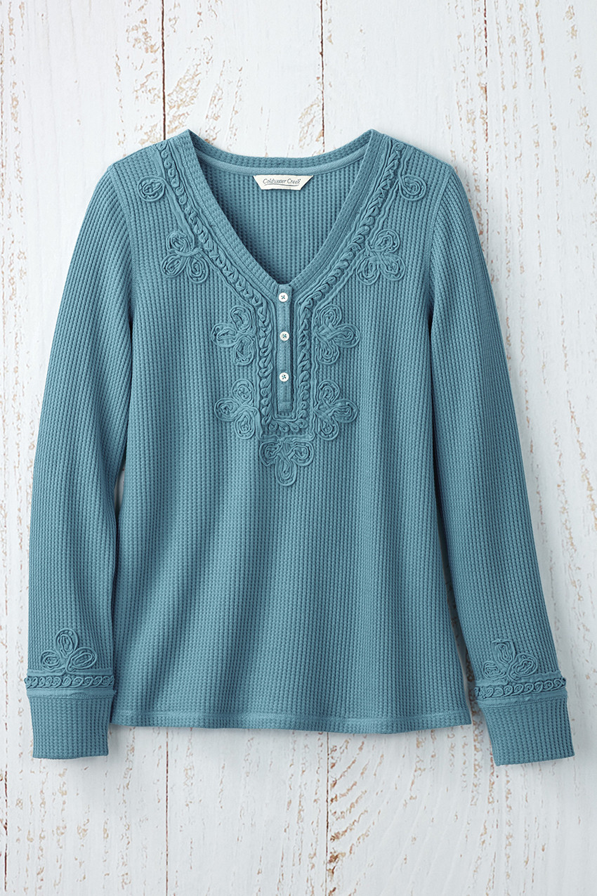 Soutache Waffle Henley