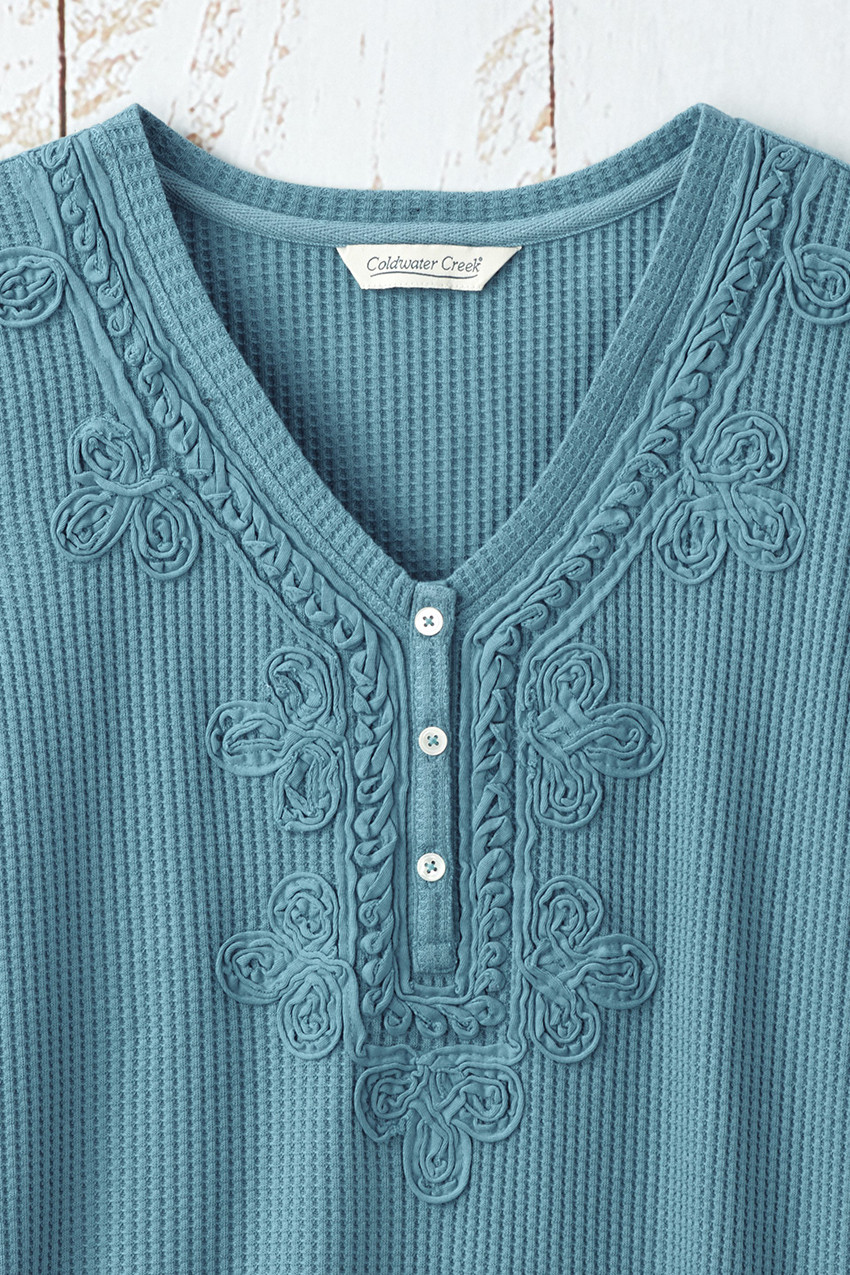 Soutache Waffle Henley