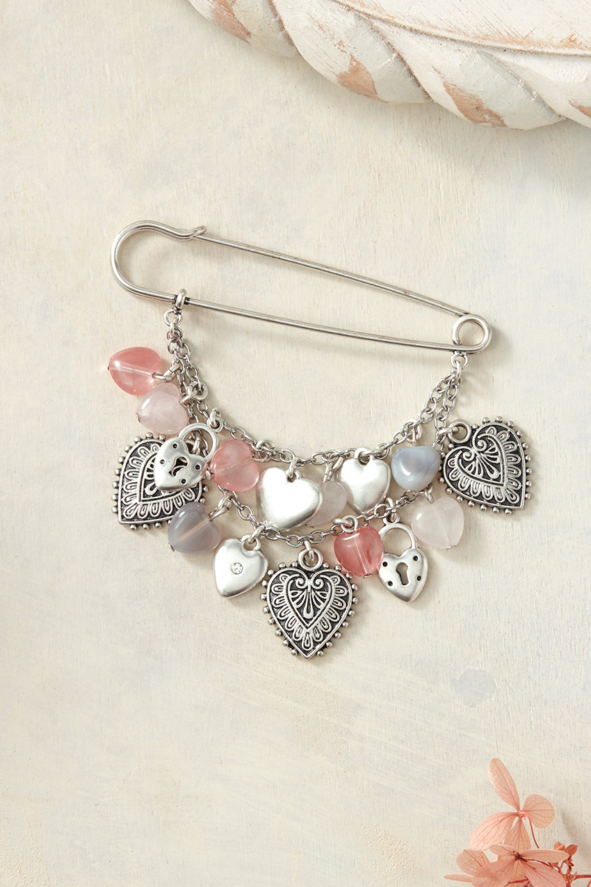 Pink Charm Heart Pin - Coldwater Creek