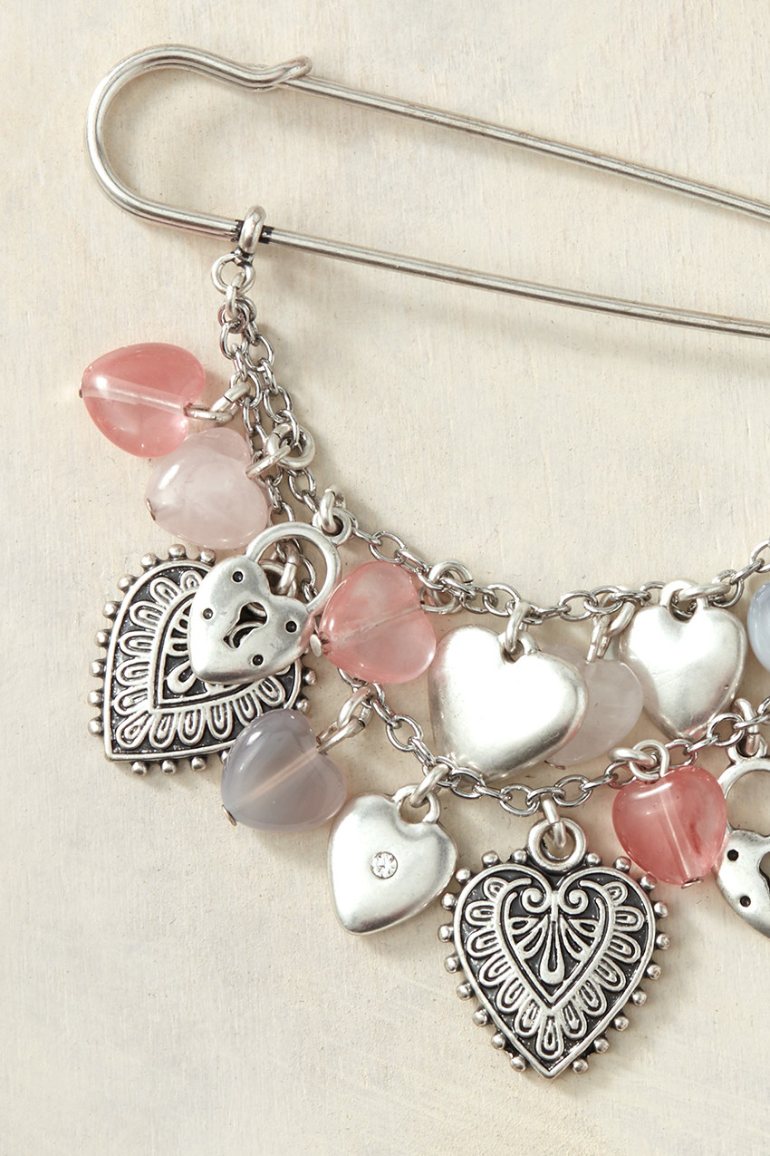 Pink Charm Heart Pin
