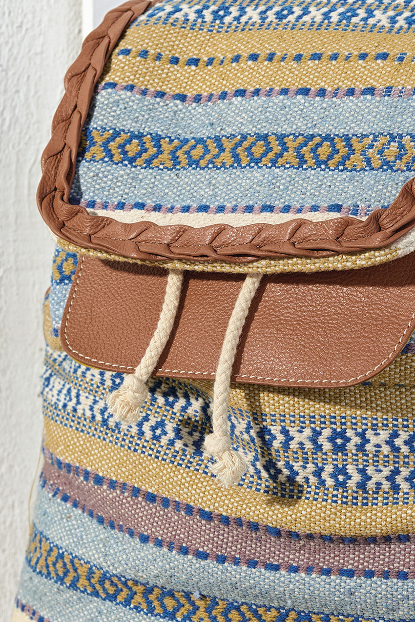 Woven Striped Backpack