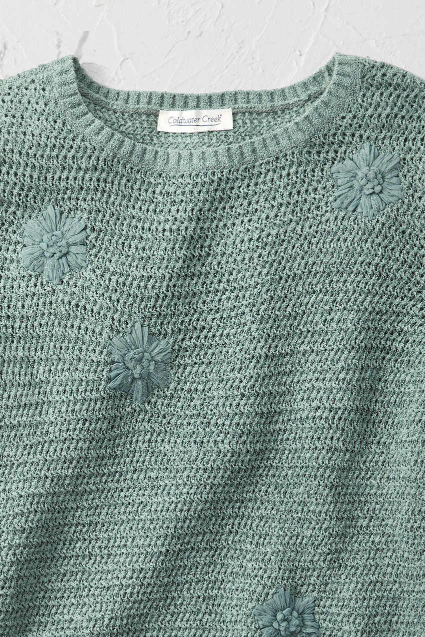 Floating Flowers Embroidered Sweater