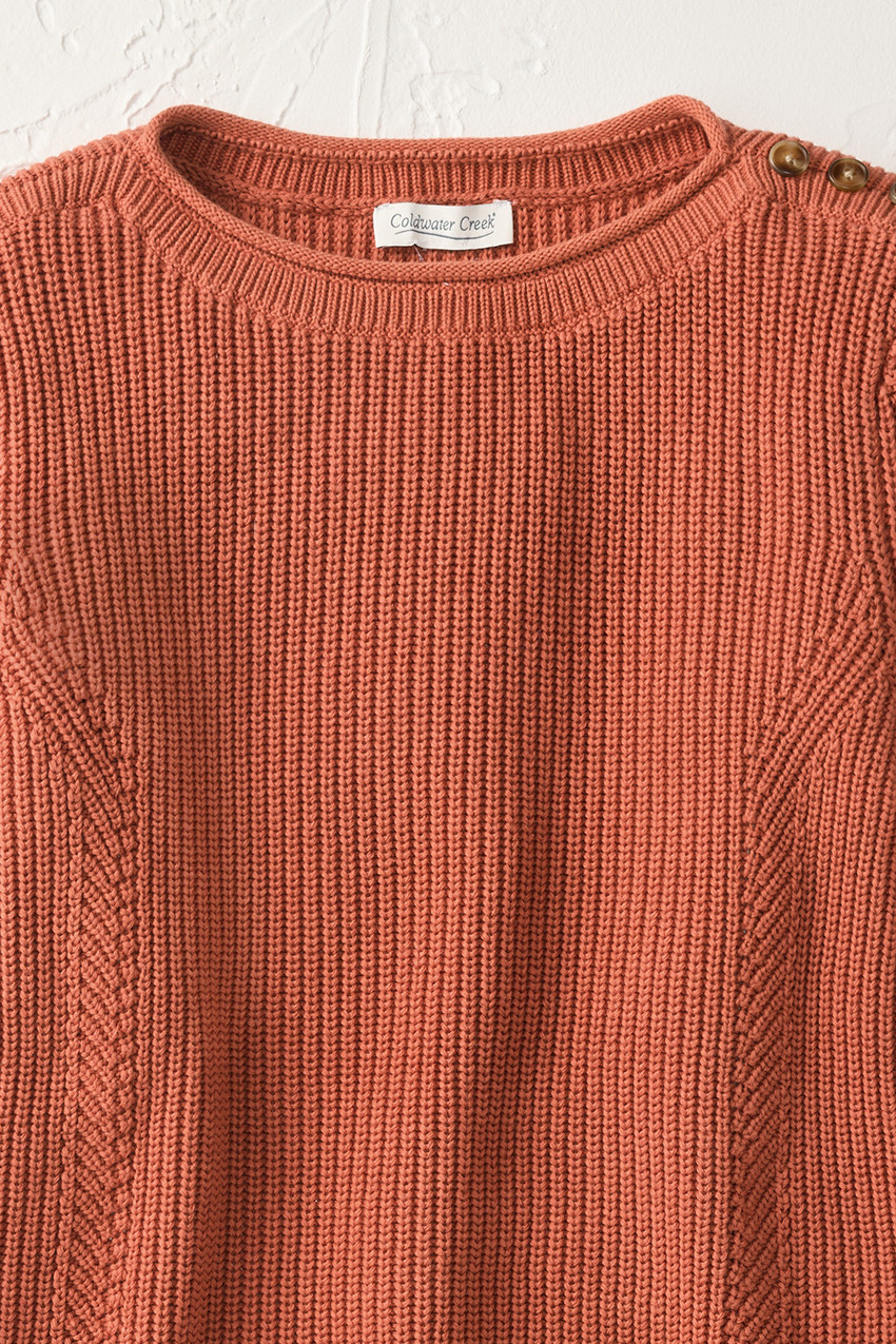 Button Detail Shaker Sweater
