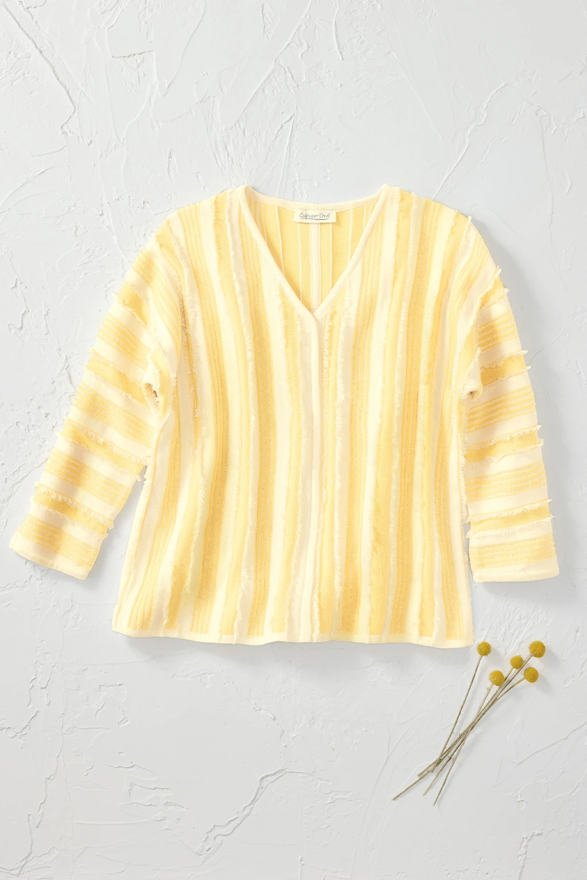 Fringed Stripes Sweater