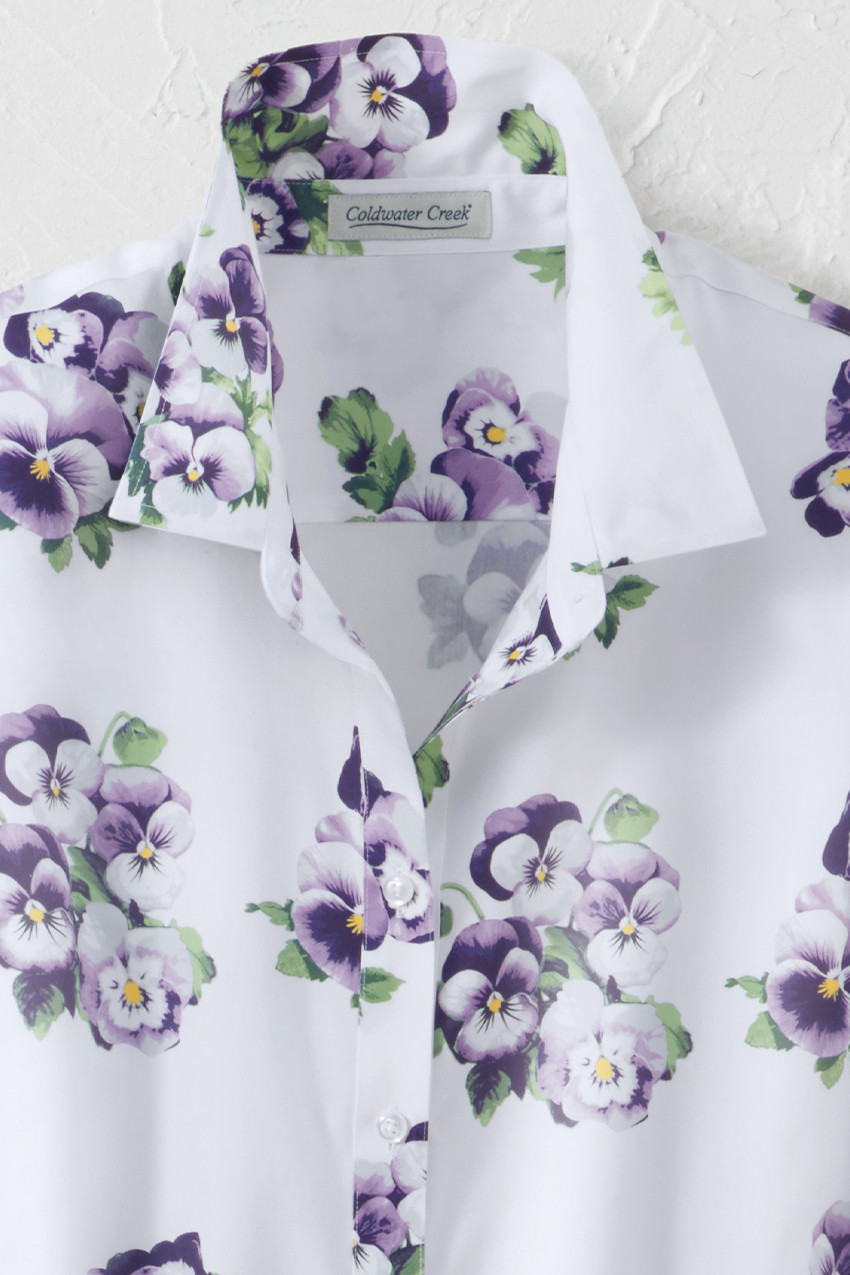 Pansy Peak 3/4 Sleeve No-Iron Shirt