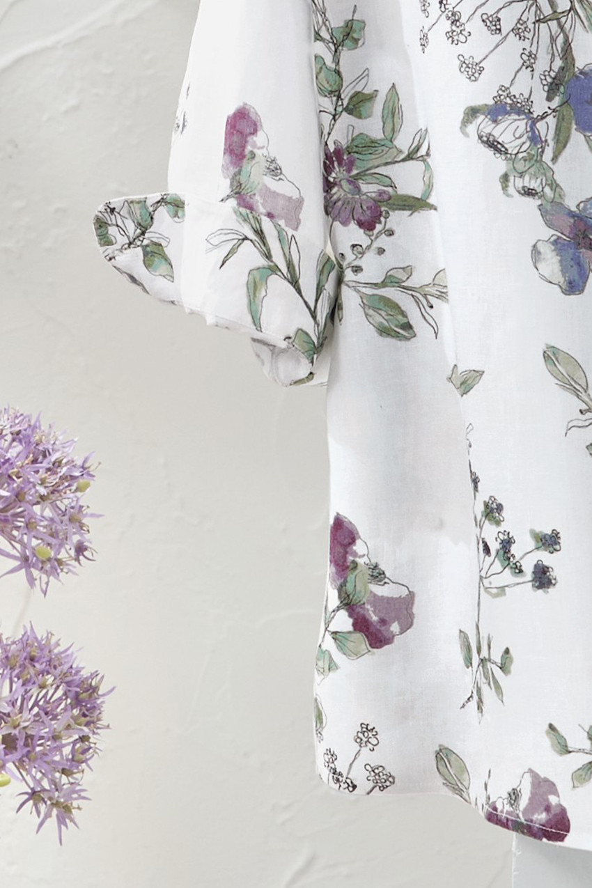 Winding Florals Linen Shirt