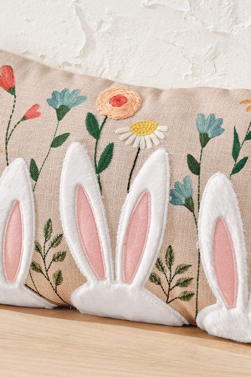 Floral Bunny Pillow