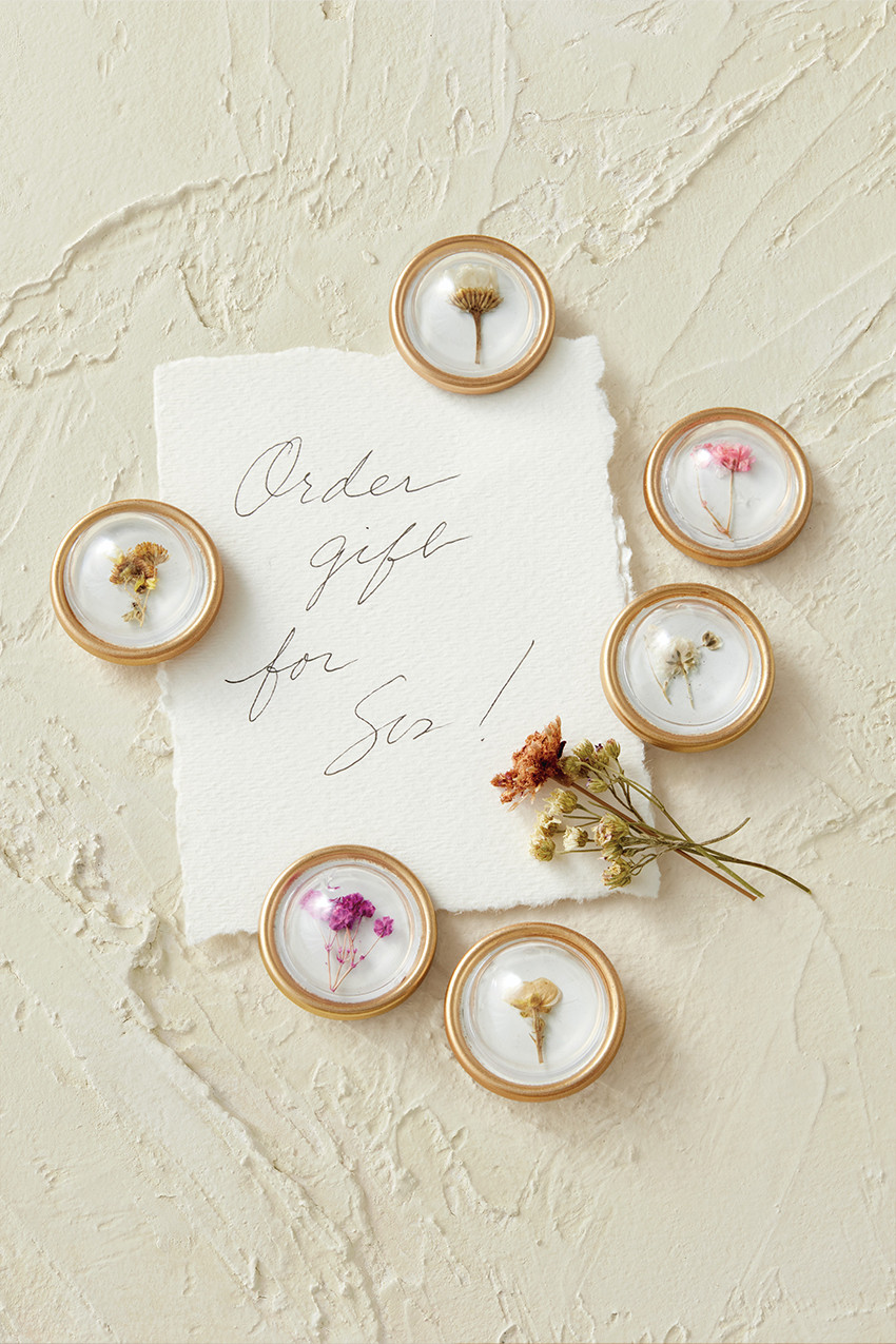 Dried Flower Magnets, Set of 6