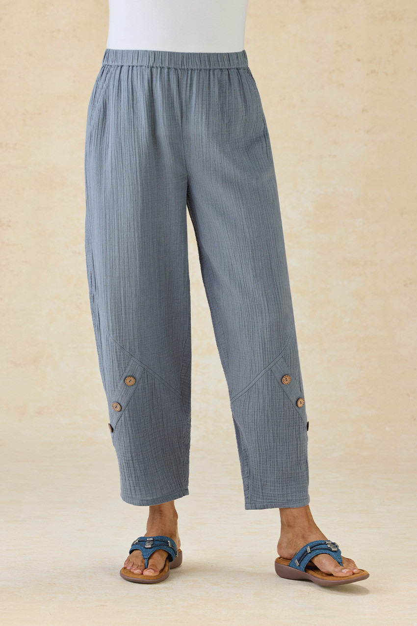 Better With Buttons Gauze Lantern Pants