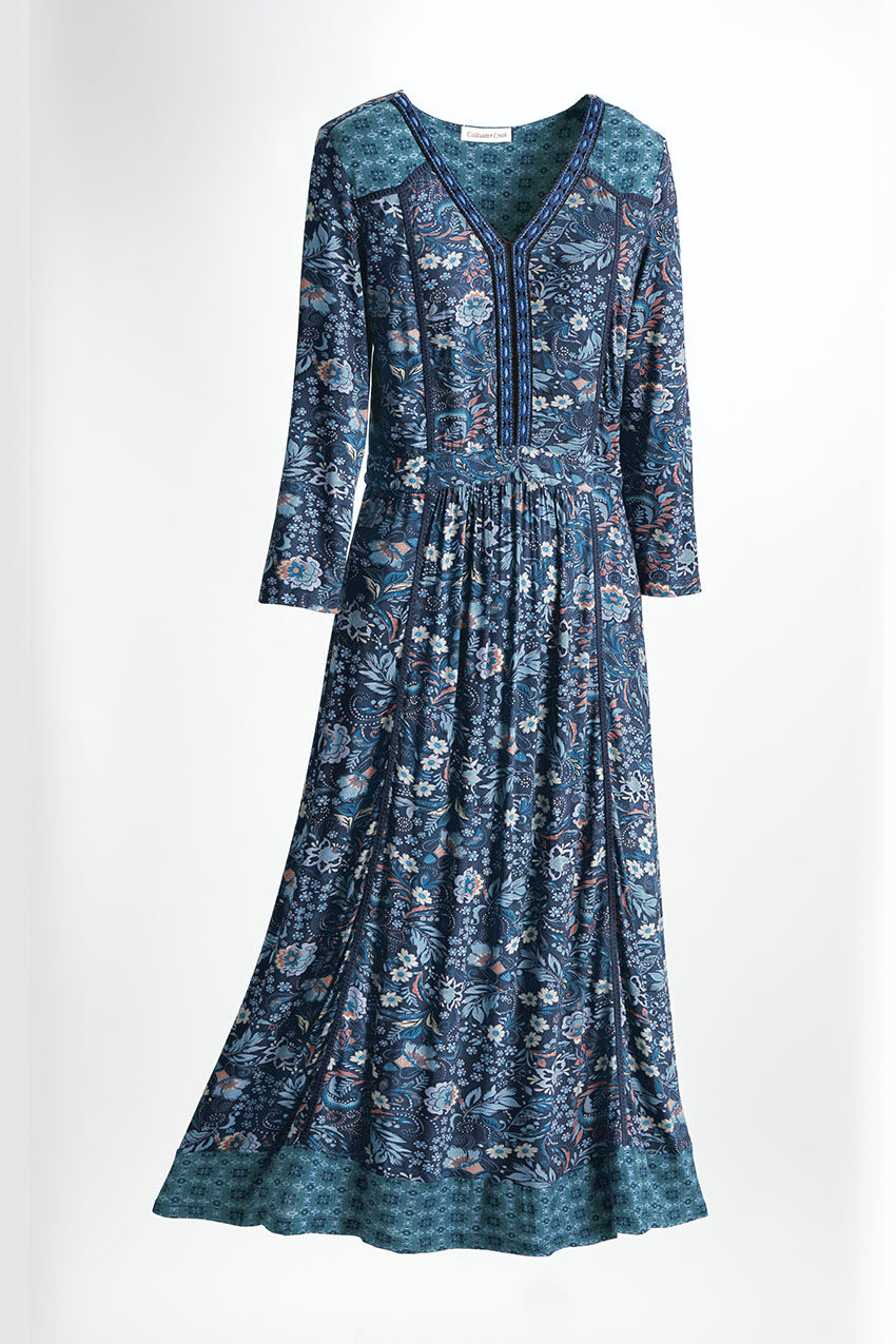 Tale of Two Prints Knit Dress - Navy Multi - S - Regular