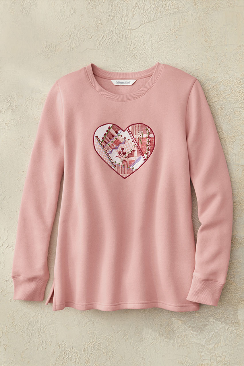 Sweet Heartブラウス　ピンク One Heart Sweatshirt - Coldwater Creek