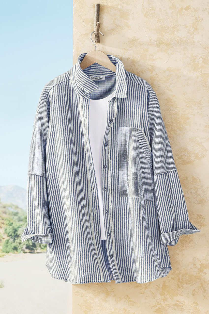 Vintage Frayed Big Shirt - Coldwater Creek