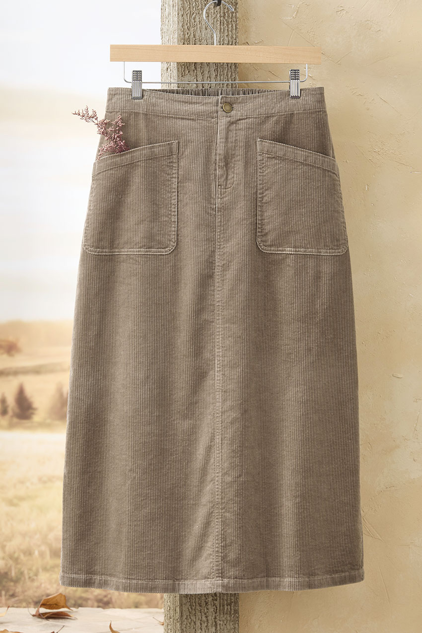 【BAON】Bellaco corduroy banding slit long skirt XL~ BAON】Bellaco corduroy banding slit long skirt XL~ (BAON