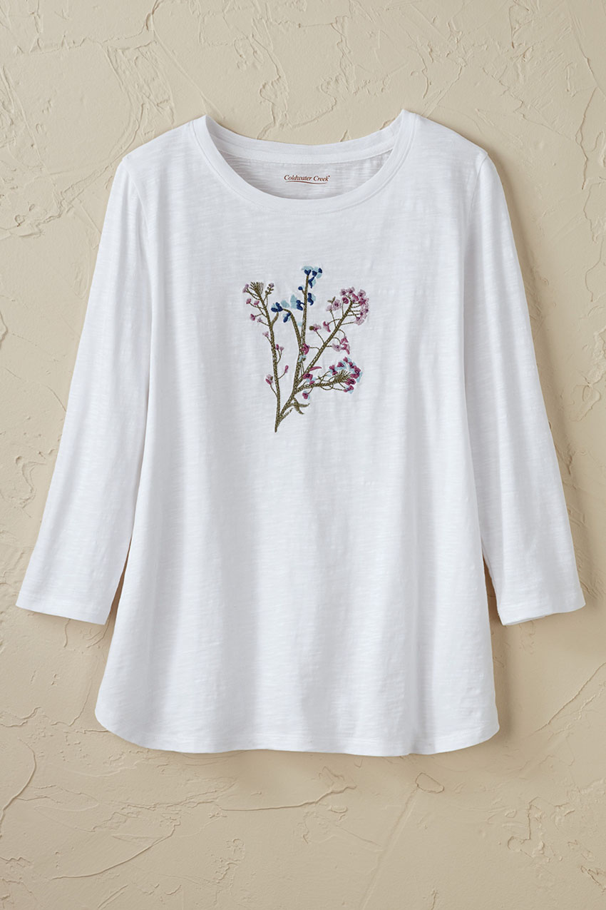 トップス Camphor wood flower embroideryshirt Camphor wood シャツ flower embroidery SAGARA h/s shirt