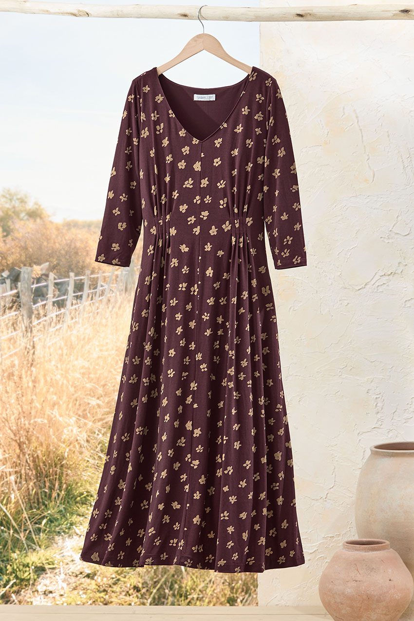 Abstract Petals 3/4 Sleeve Knit Dress - Coldwater Creek