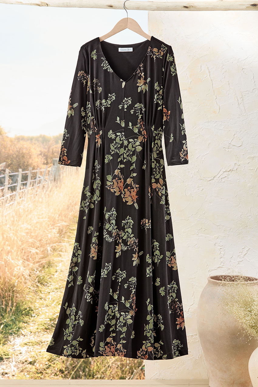 Petal Path 3/4 Sleeve Knit Dress - Coldwater Creek