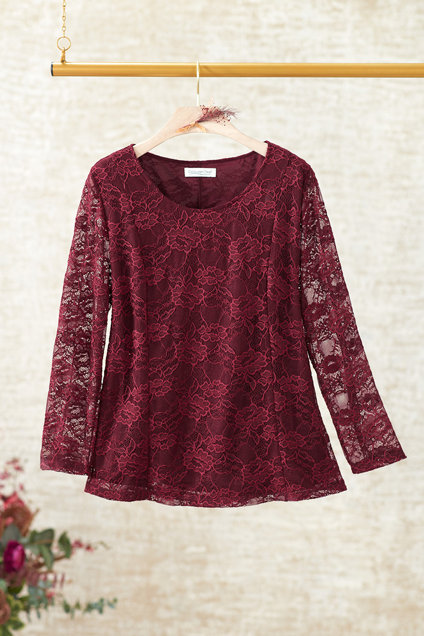 Scoopneck Stretch Lace Top - Coldwater Creek
