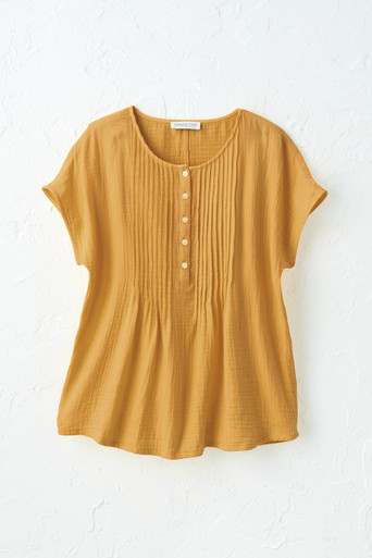 Summer Breeze Gauze Pintuck Top - Coldwater Creek